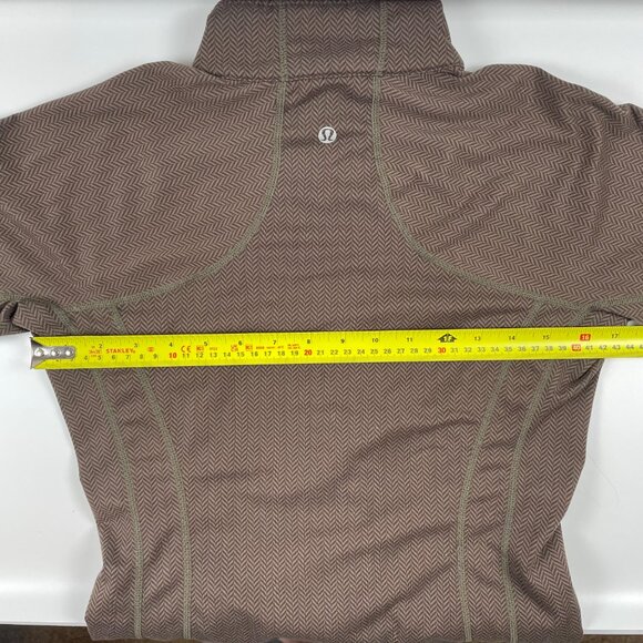 Lululemon Define Jacket Zip Up Brown Herringbone Pattern Fitted Yoga Top - Picture 3 of 11